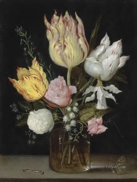 Bosschaert Ambrosius i tulipes roses jacinthes narcisses tortuose Peinture à l'huile